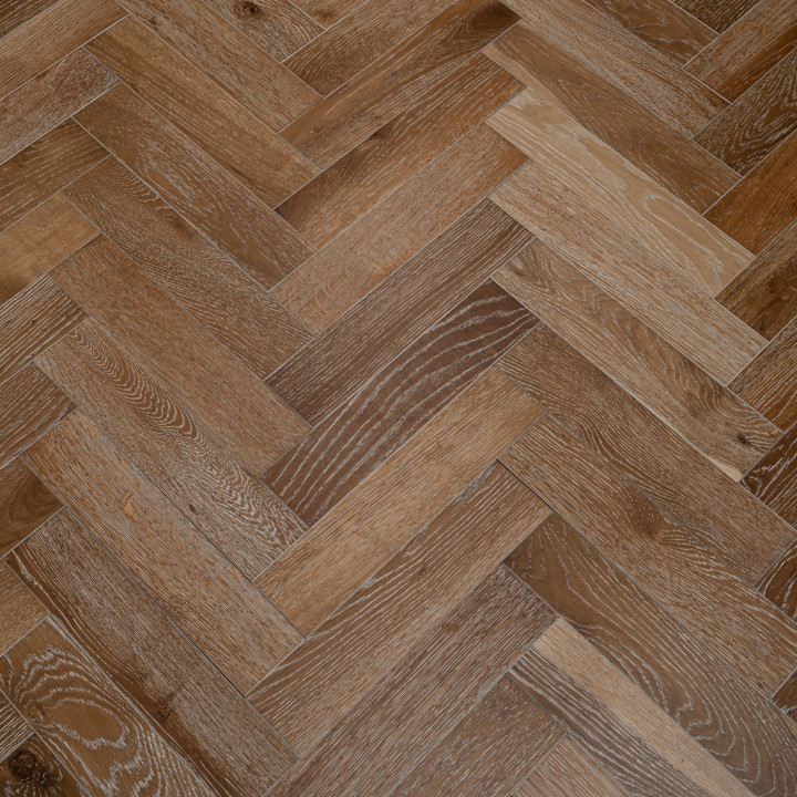 Developer Oak Smoked White Herringbone