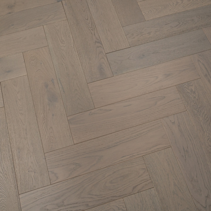 Schoolhouse Grande Click Herringbone Grey Brushed and UV Oiled 