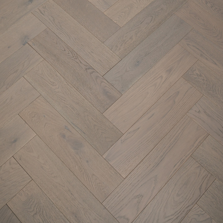 Schoolhouse Grande Click Herringbone Grey Brushed and UV Oiled 