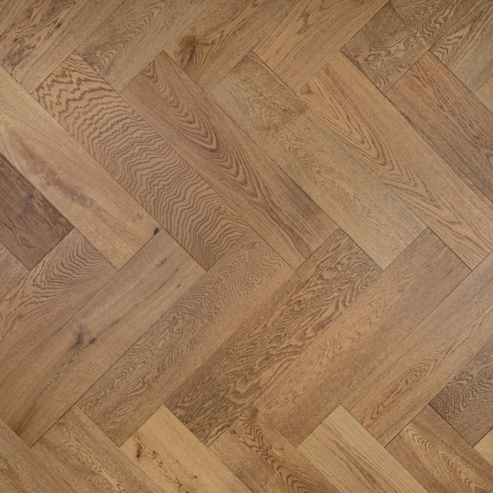 Schoolhouse Grande Click Herringbone Smoked Stain Brushed and UV Oiled 