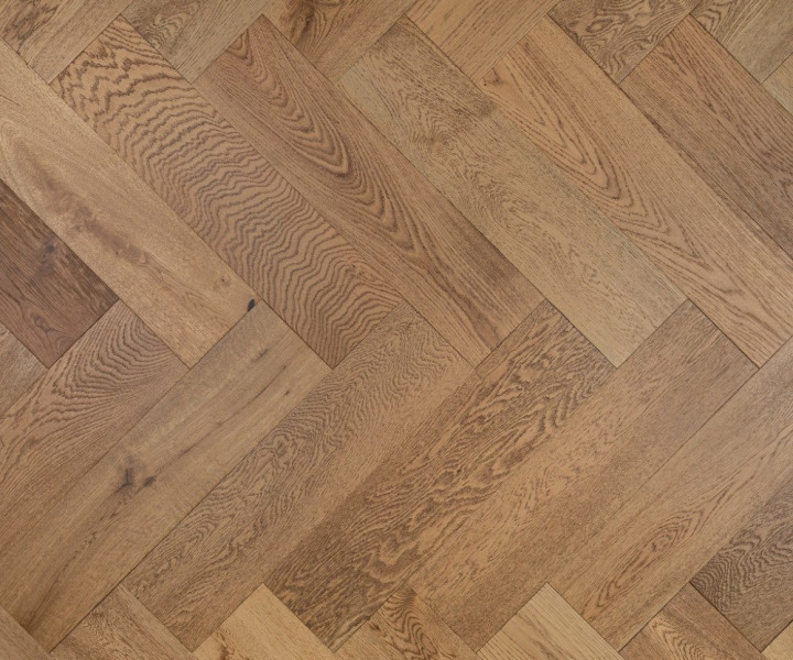 Schoolhouse Grande Click Herringbone Smoked Stain Brushed and UV Oiled 